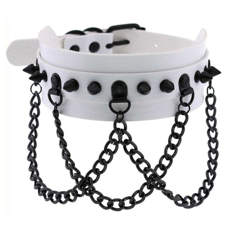 Joy Jewels Collier à pointes Piky Blanc-Noir